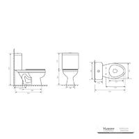 YS22206T 2-delt keramisk toilet, tætkoblet S-fælde sifontoilet;