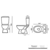 YS22221S Retro design 2-delt keramisk toilet, tæt koblet P-trap vasketoilet;