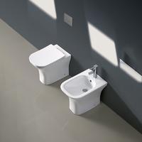YS22291F Enkeltstående keramisk toilet, kantløst, P-trap vasketoilet;