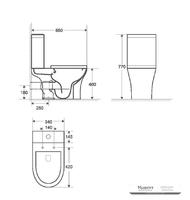 YS22294P 2-delt kantløst keramisk toilet, P-trap vasketoilet;