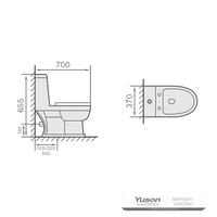 YS24106 Et stykke keramisk toilet, P-fælde, afvaskning;