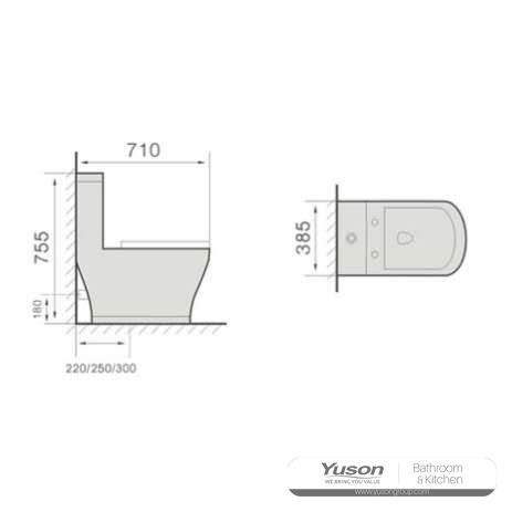 YS24214 Et stykke keramisk toilet, afvasket;