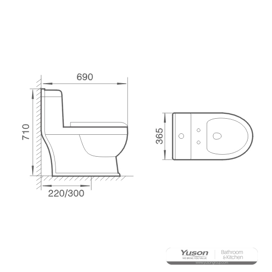 YS24256 Et stykke keramisk toilet, sifonisk;