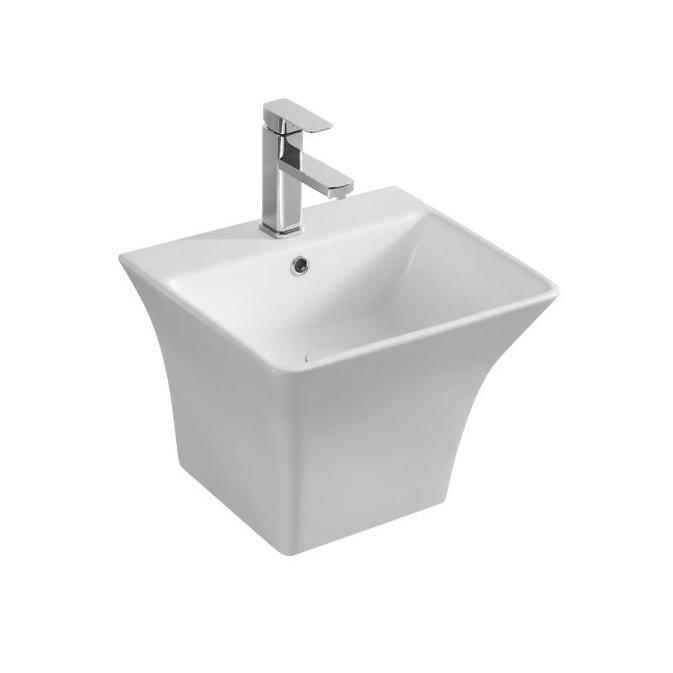 YS26635 Keramisk vægmonteret håndvask, totemvask i ét stykke;