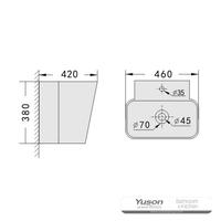 YS26641 Keramisk vægmonteret håndvask, totemvask i ét stykke;