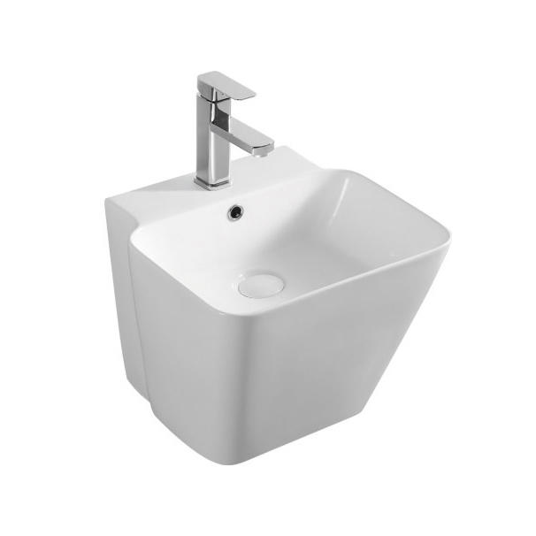 YS26641 Keramisk vægmonteret håndvask, totemvask i ét stykke;