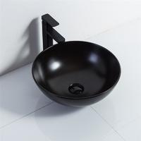 YS28401-MB Mat sort keramik over bordvask, kunstnerisk håndvask, keramisk vask;
