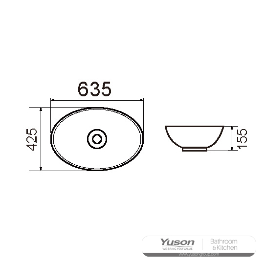 YS28416 Keramik over bordvask, kunstnerisk bassin, keramisk vask;