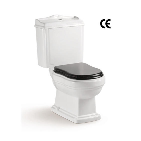 YS22209S Retro design 2-delt keramisk toilet, tæt koblet P-trap vasketoilet;