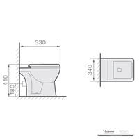 YS22212F Enkeltstående keramisk toilet, P-trap vasketoilet;