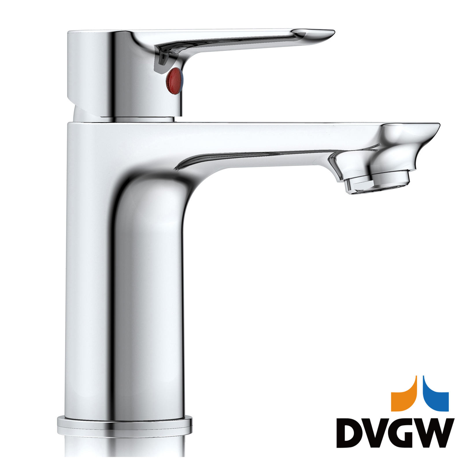 3187-30 DVGW certificeret, messing armatur etgrebs varmt/koldt vand dækmonteret håndvaskarmatur