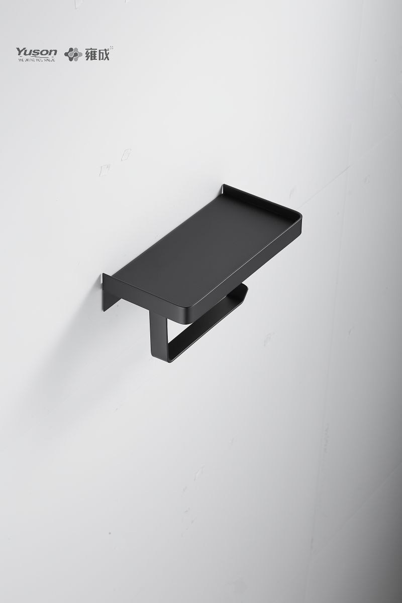 12786S Elegant badeværelsestilbehør, toiletpapirholder, toiletpapirholder med hylde, zink/messing/SUS toiletpapirholder, vægmonteret (serie 12700)