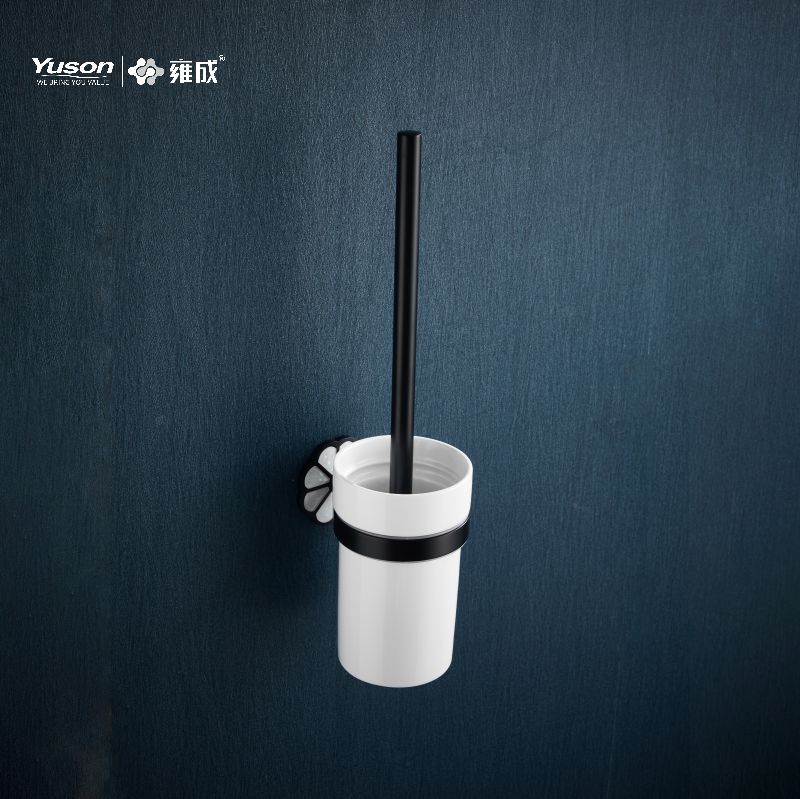 21090 Slankt badeværelsestilbehør, toiletbørste med kop af frostet/hærdet glas, zink/messing/SUS toiletbørste, vægmonteret(serie 21000)