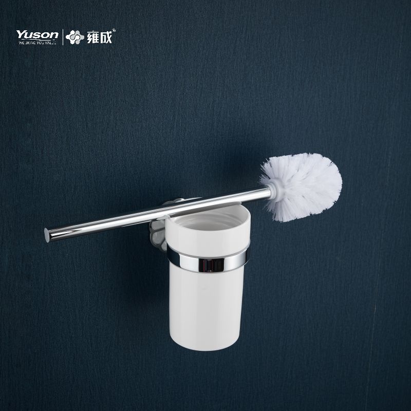21090 Slankt badeværelsestilbehør, toiletbørste med kop af frostet/hærdet glas, zink/messing/SUS toiletbørste, vægmonteret(serie 21000)